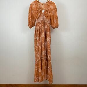 NWT Free People Golden Hour Maxi Dress - Sand / Sable Combo - Size XS
